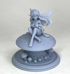 Fairy on Mushroom Crossed Legs (75mm)